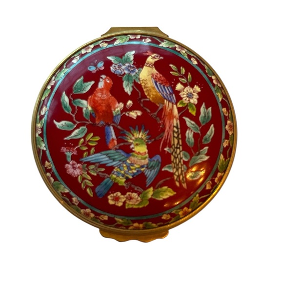 Halcyon Days Enamel Box-Beautiful Birds - Picture 2 of 6
